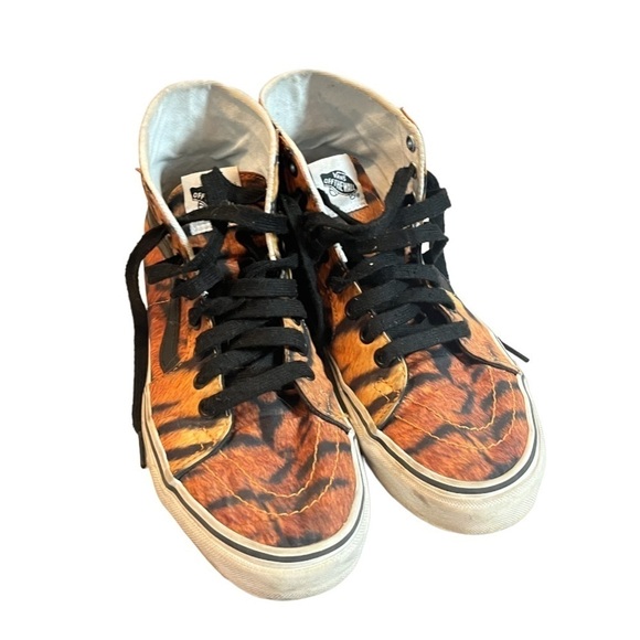 Vans SK8-Hi Tapered Sneakers in Tiger Women Sz 8 Brown Blk Logo - Picture 4 of 9